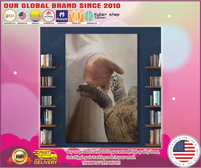 Jesus God Turtle take my hand canvas
