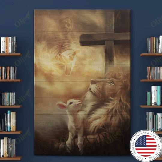 Jesus beautiful lion and lamb poster