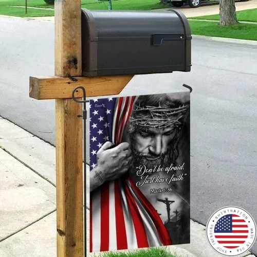 Jesus christian dont be afraid flag3