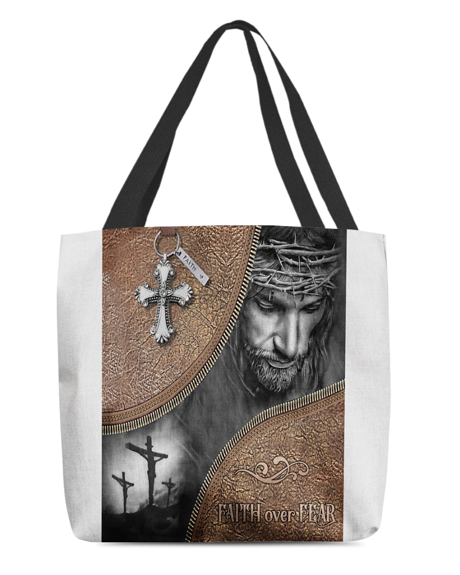 Jesus faith over fear tole bag