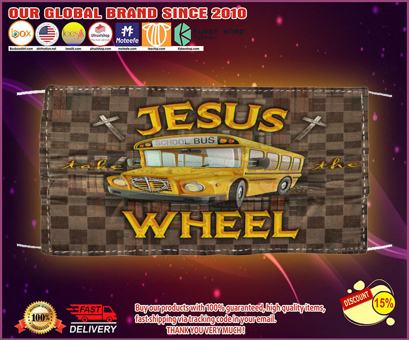 Jesus school bus wheel face mask