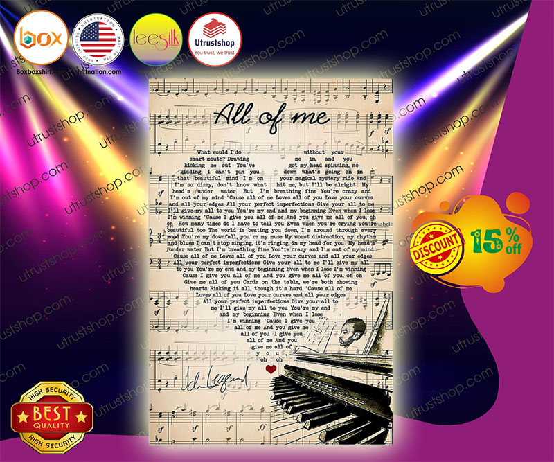 John Legend all of me lyrics poster