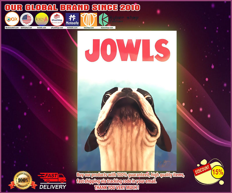 Jowls Boston terrier Jaws movie poster