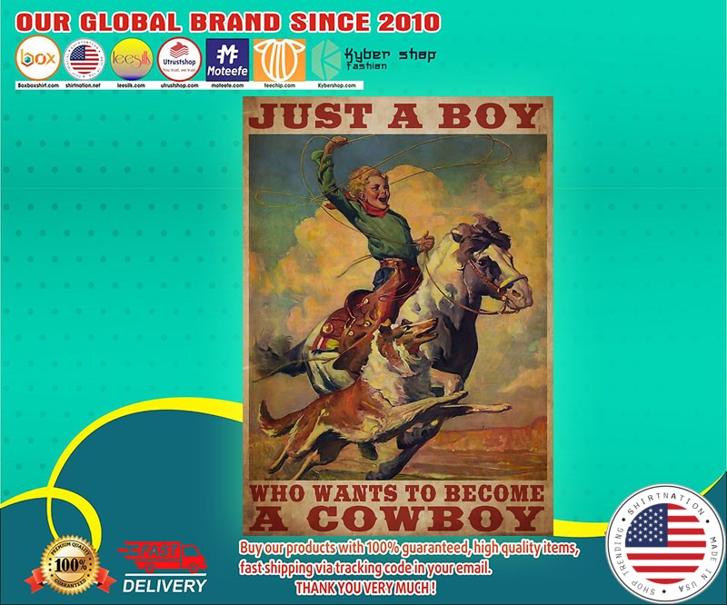 Just a boy who want to become a cowboys poster