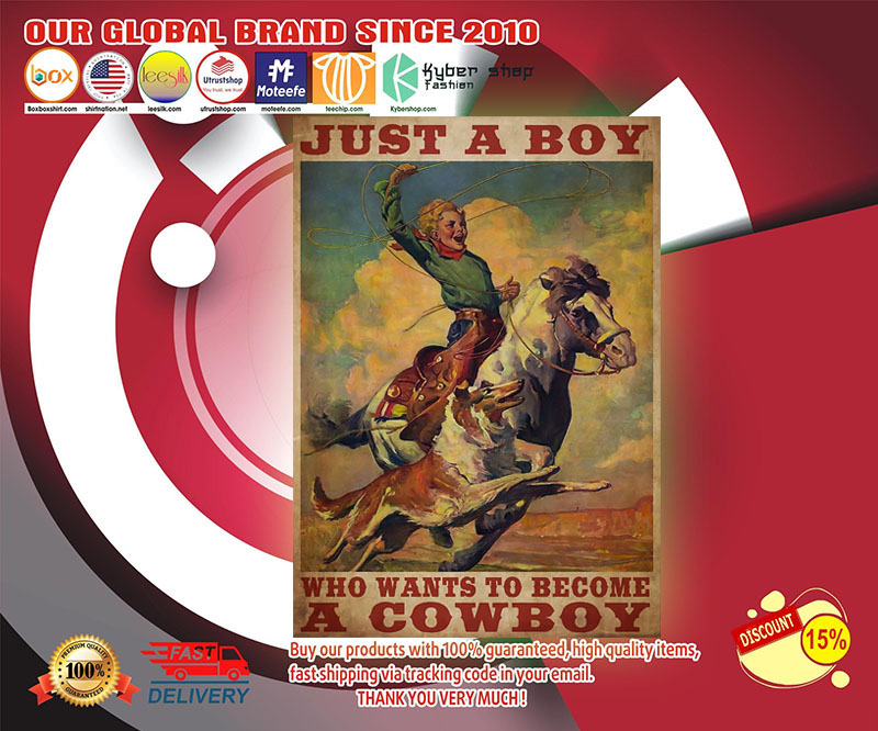 Just a boy who want to become a cowboys poster