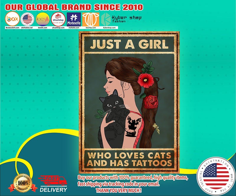 Just a girl who loves cats and has tattoos poster