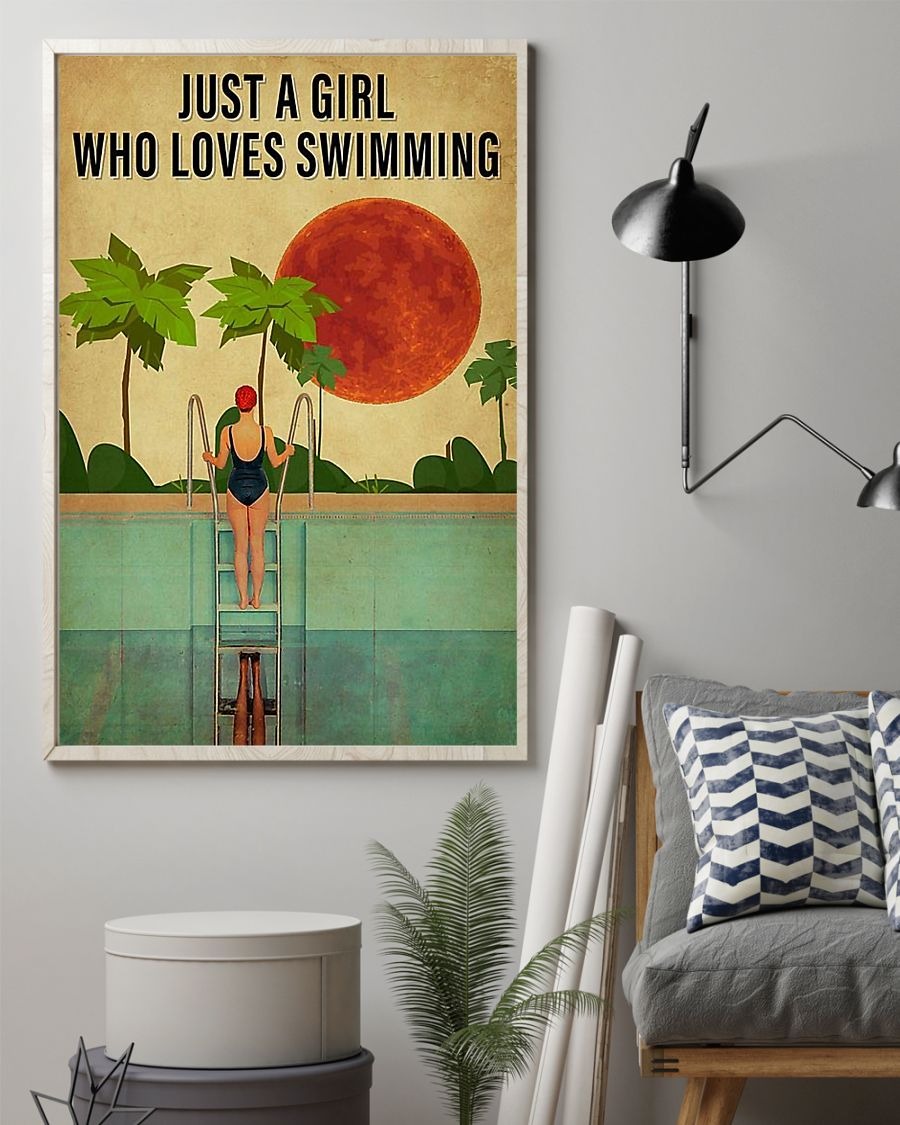 Just a girl who loves swimming poster