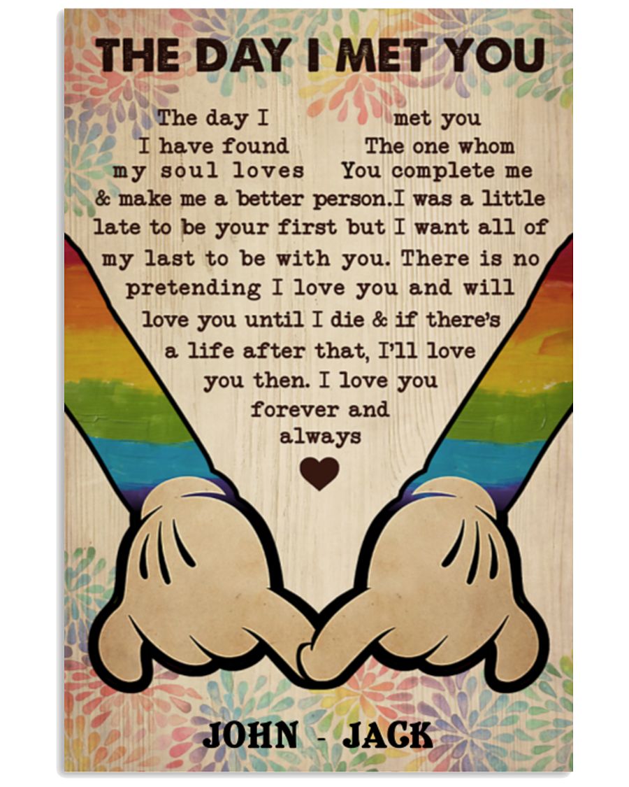 LGBT Gay the day I met you custom personalized name poster