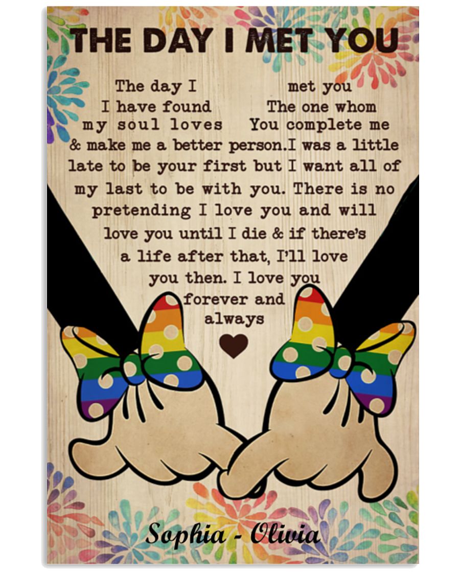 LGBT Lesbian The day I met you custom personalized name poster