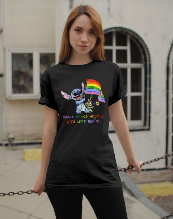 LGBT Stitch Ohana means nobody gets left behind shirt