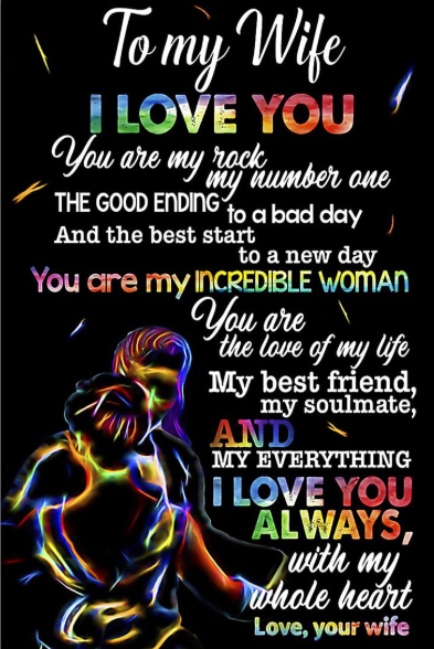 LGBT To my wife I love you poster