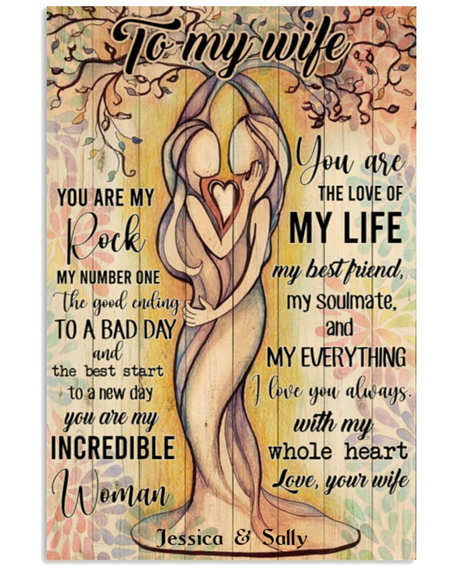 Lesbian To my wife you are my rock custom name poster