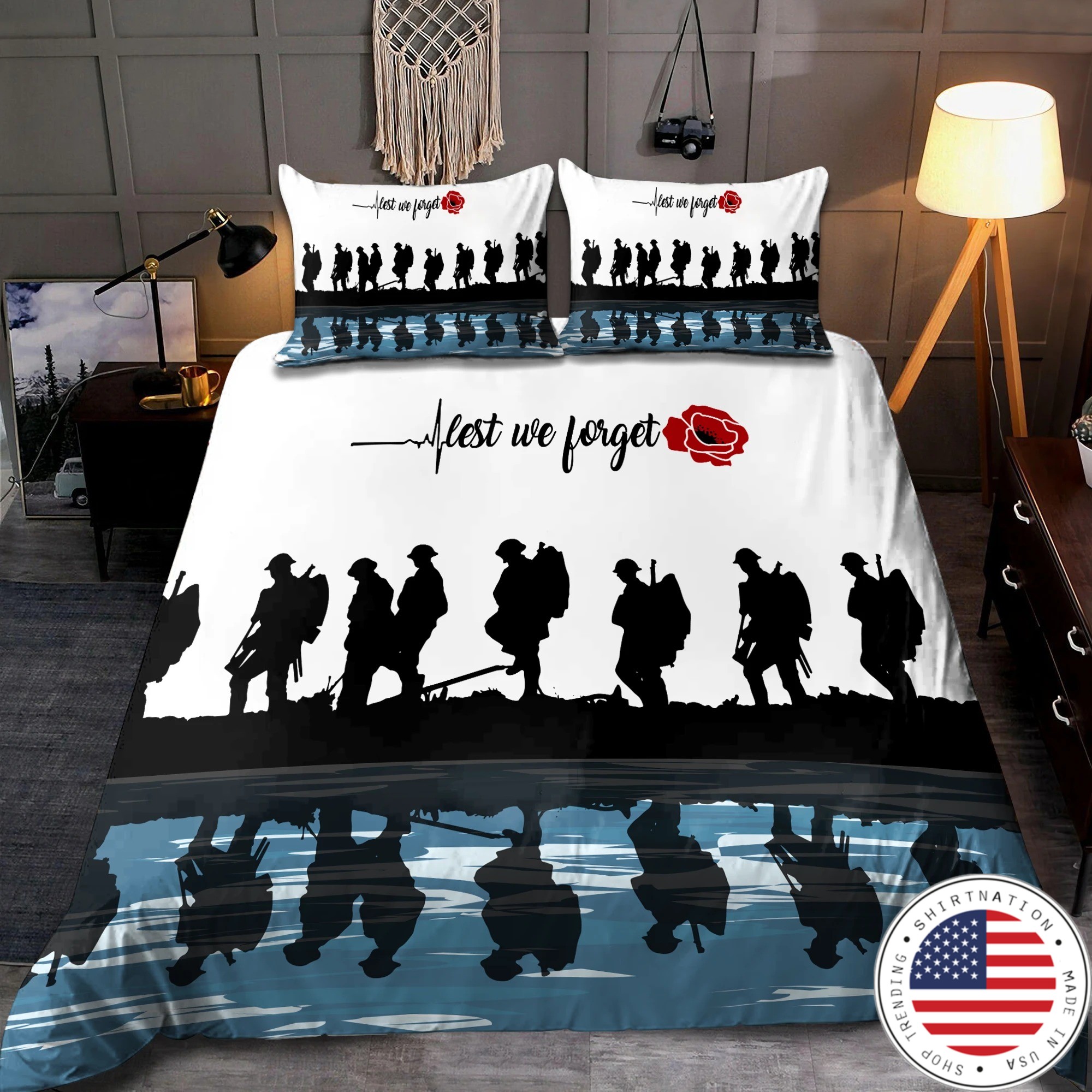 Lest we forget Honor the fallen UK Veteran 3D bedding set3