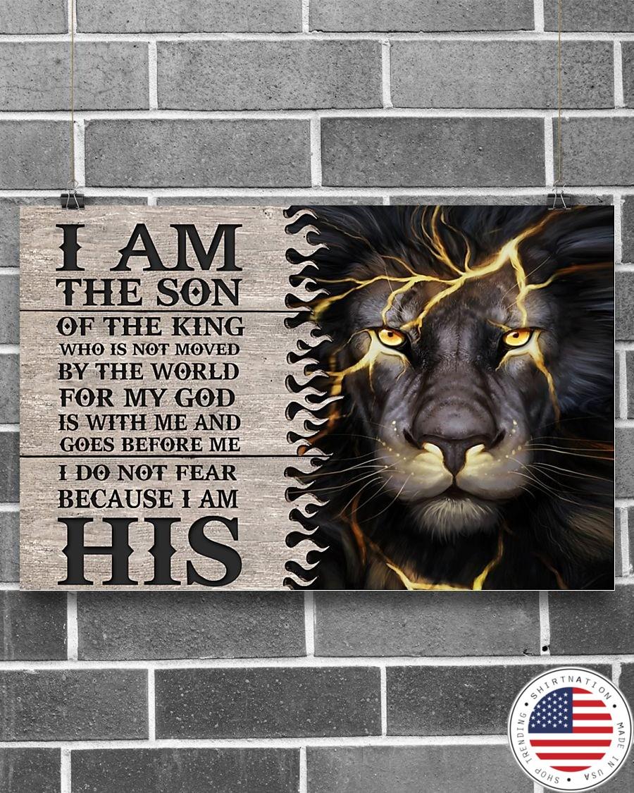 Lion I am the son of the king who is not moved by the world for my god poster