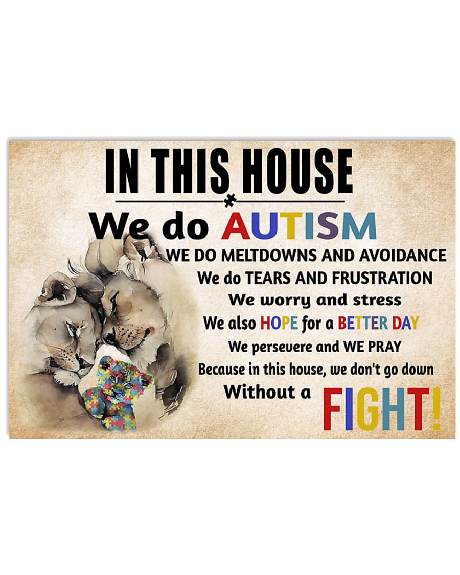 Lion In this house we do autism poster