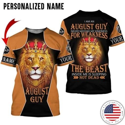 Lion King I am the August guy never mistake my kindness for weakness 3d over print hoodie