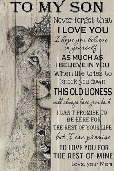 Lion To my son never forget that I love you poster