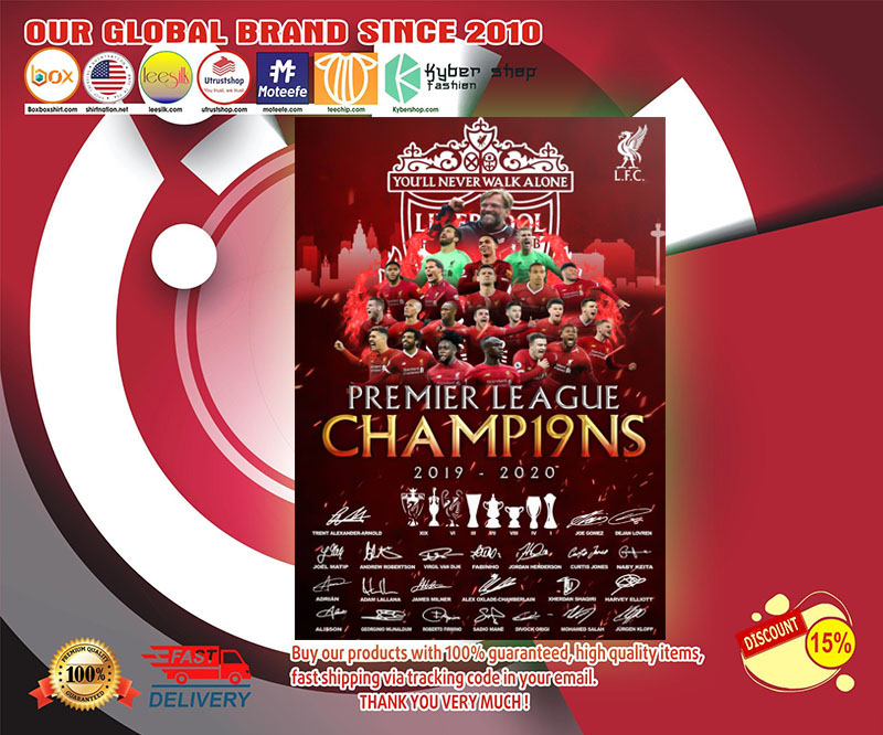 Liverpool premier league champion 2019 2020 poster