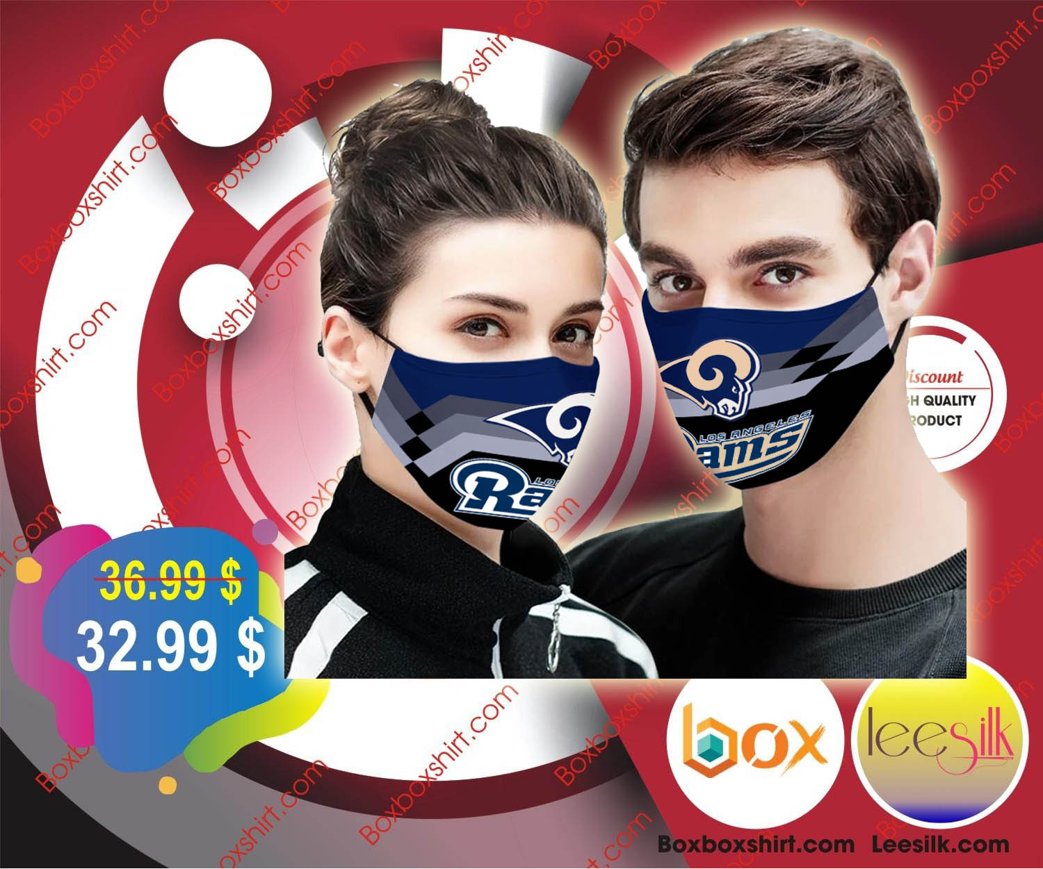 Los Angeles rams cloth fabric face mask