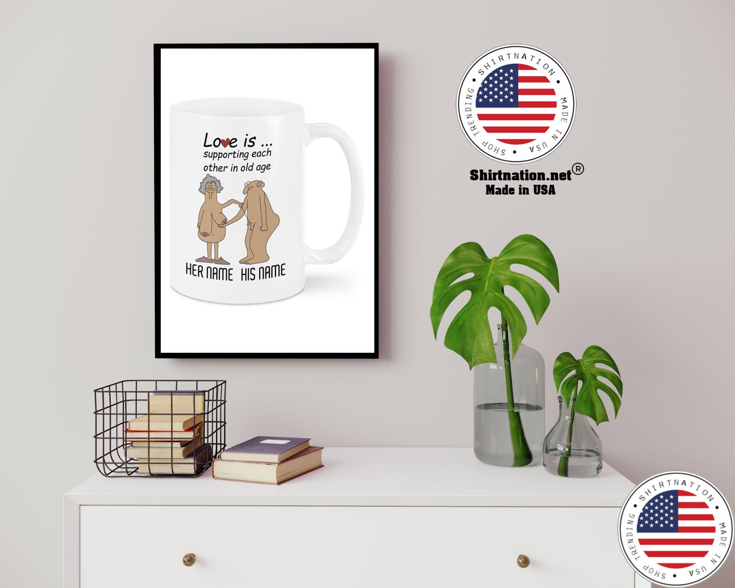 Love Is Supporting Each Other In Old Age Personalized name Mug 14 1