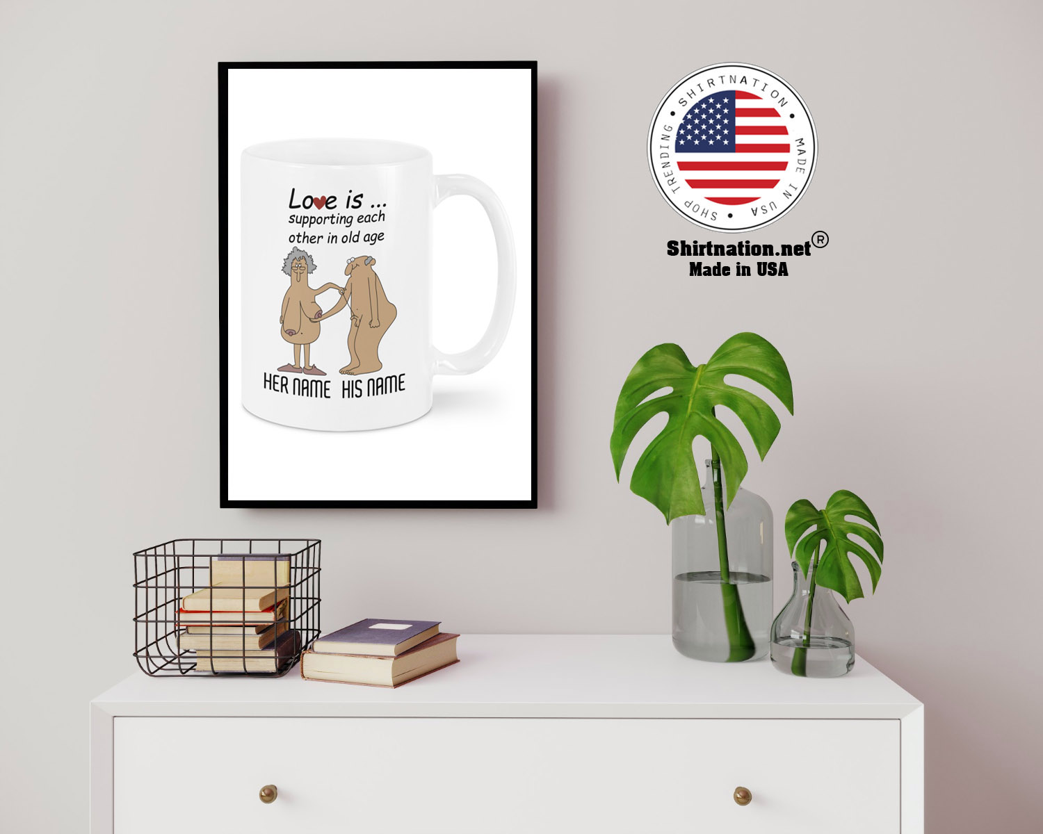 Love Is Supporting Each Other In Old Age Personalized name Mug 14
