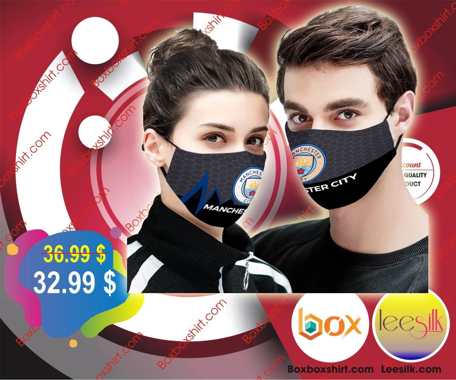 Manchester City 3d cloth fabric face mask
