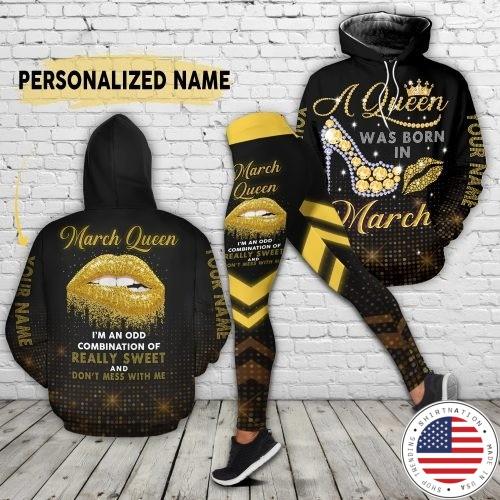 March queen custom name 3D hoodie and legging
