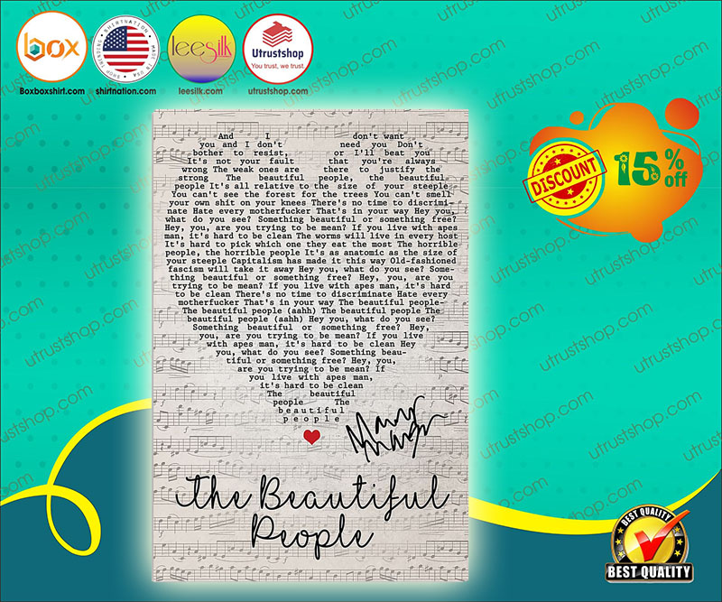 Marilyn Manson The Beautiful People lyrics poster