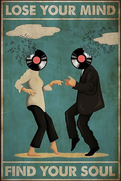 Mia wallace and vincent vega lose your mind find your soul poster