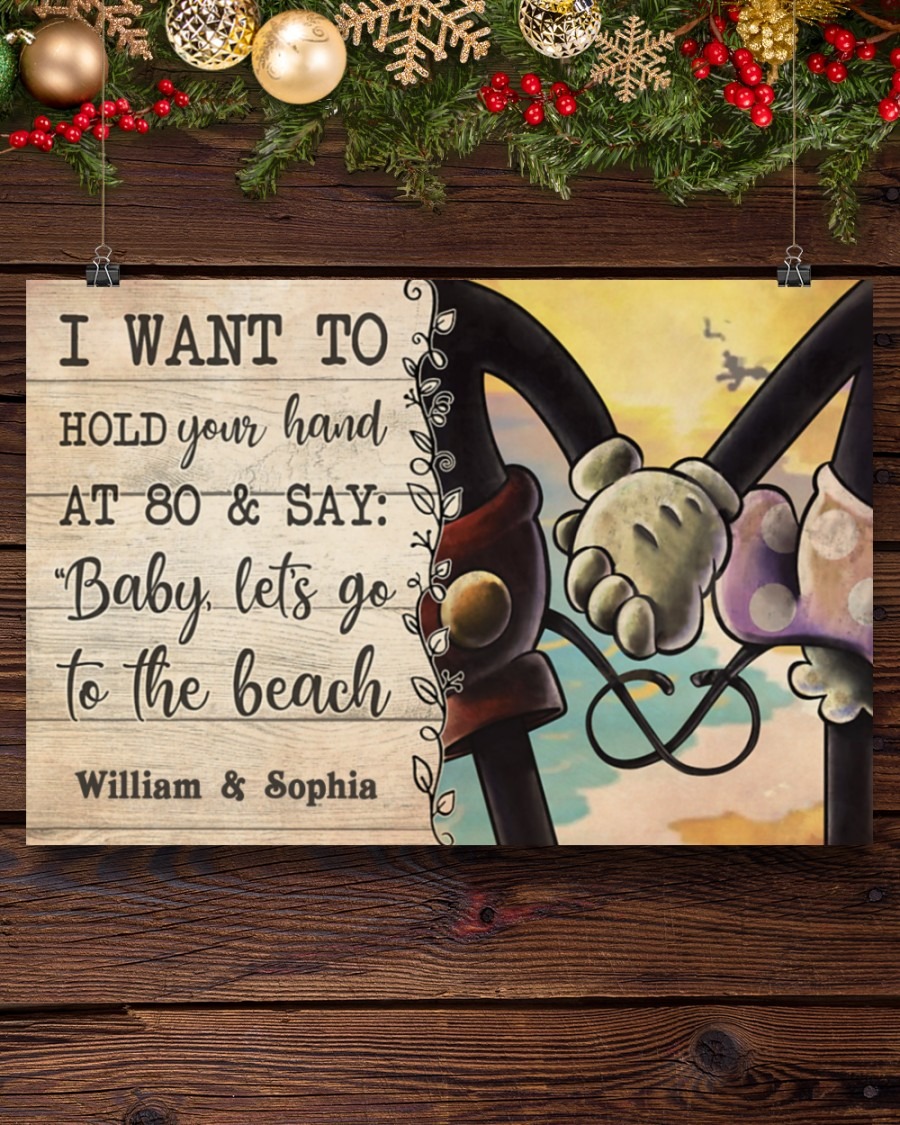 Mickey I want to hold your hand custom name poster