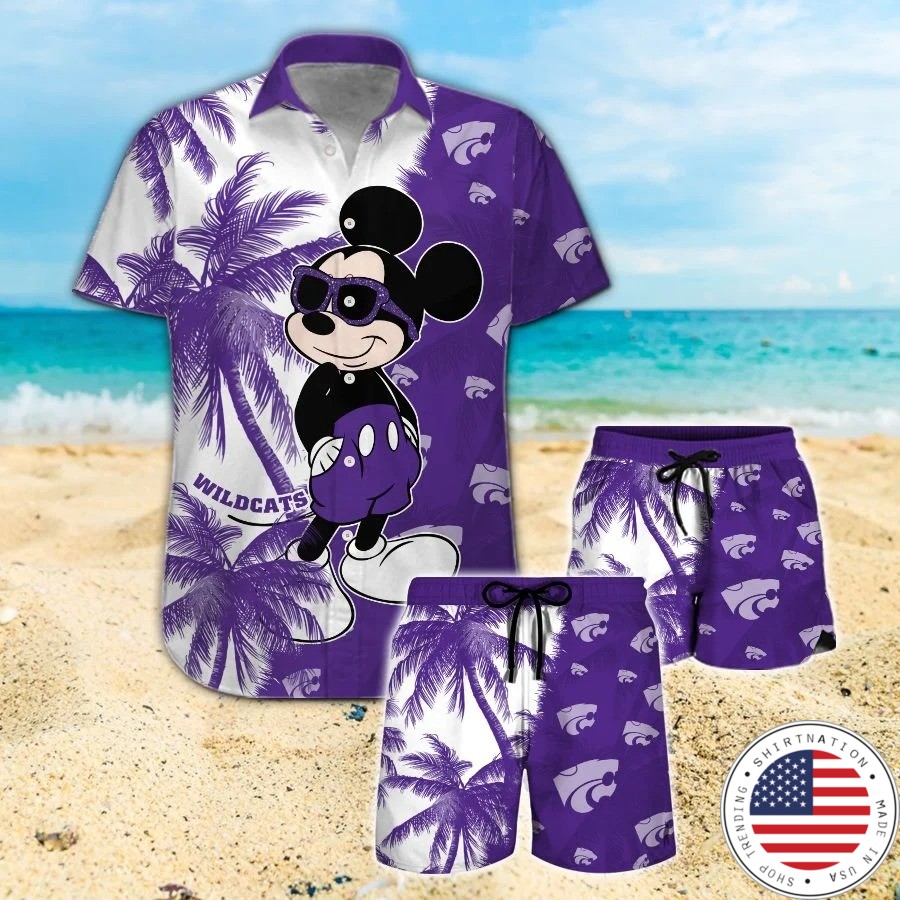 Mickey Mouse Kansas State Wildcats hawaiian shirt and beach short
