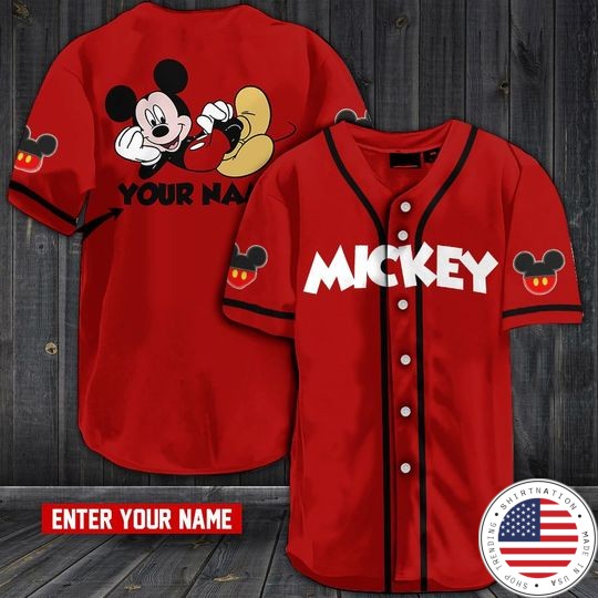 Mickey baseball Jersey custom name shirt as