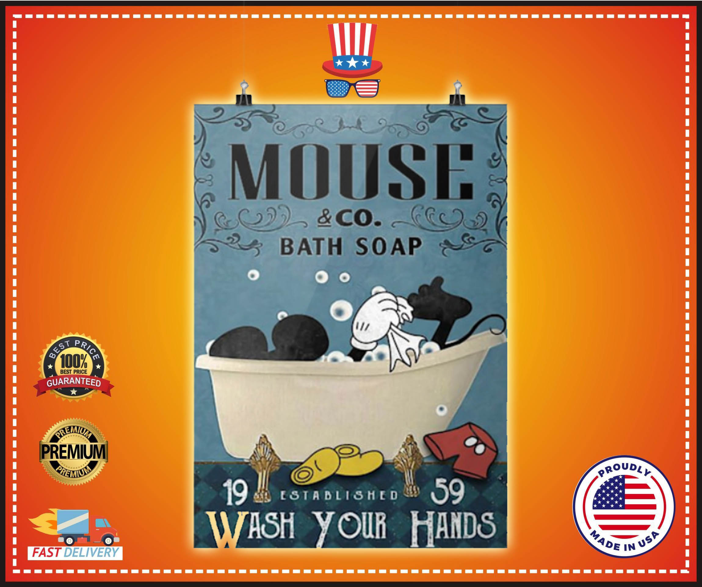 Mickey mouse co bath soap wash your hand poster