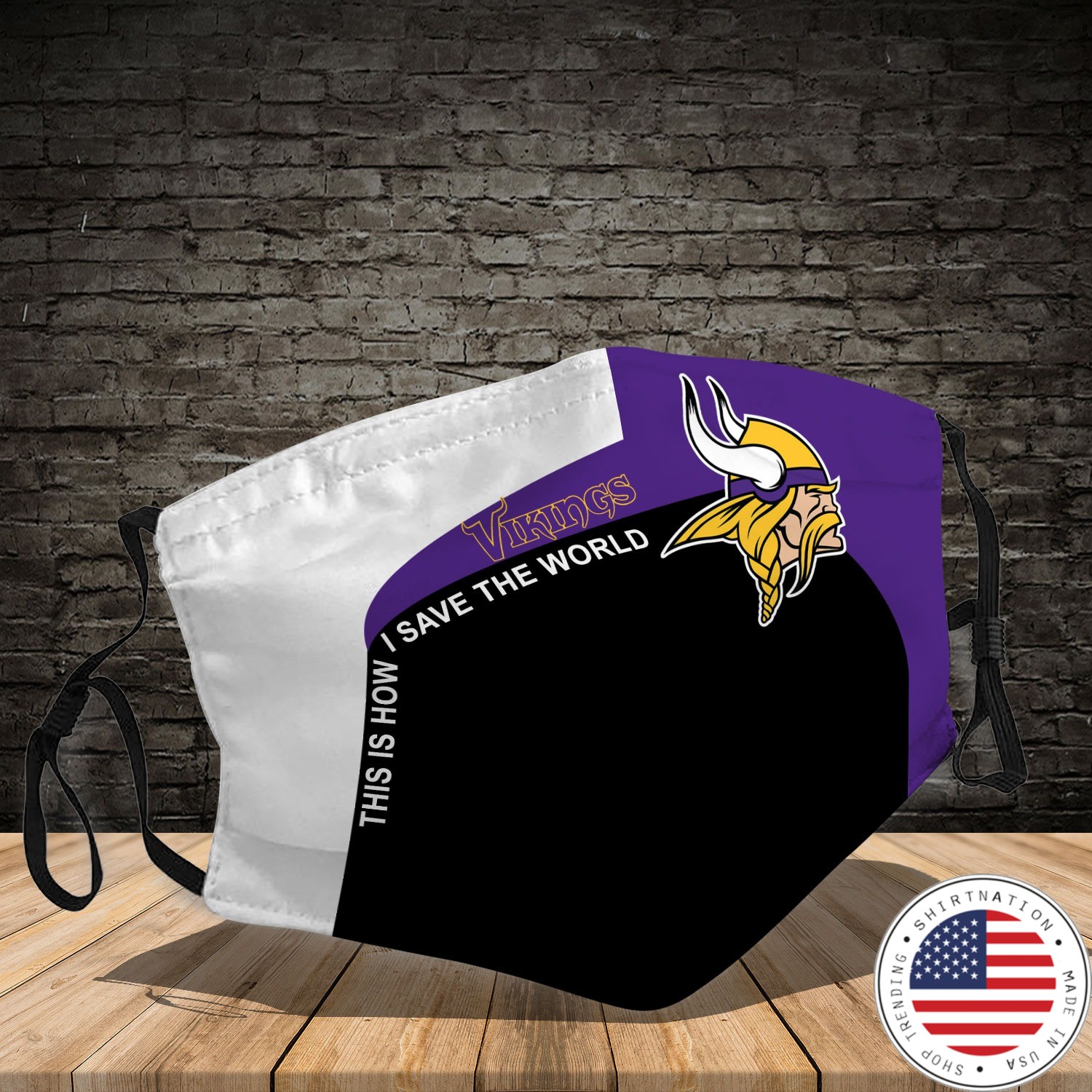 Minnesota Viking this is how i save the world cloth fabric face mask