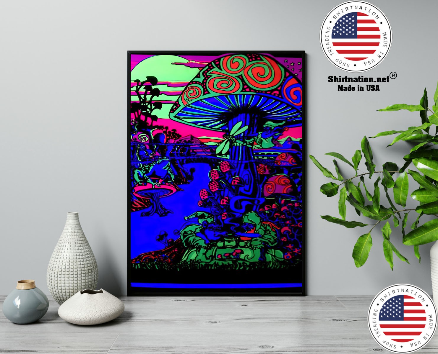 Mushroom Trippy black light poster 13