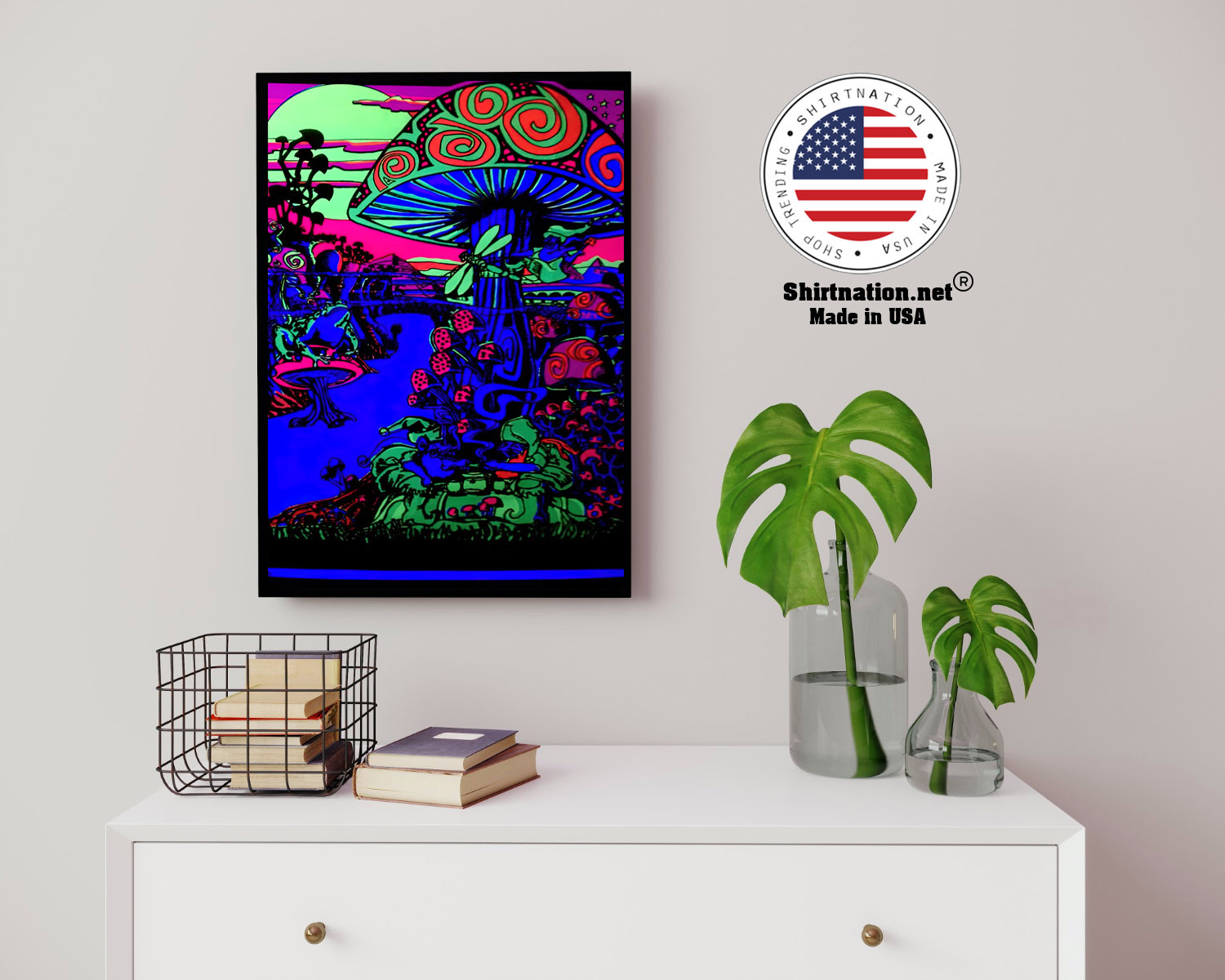 Mushroom Trippy black light poster 14