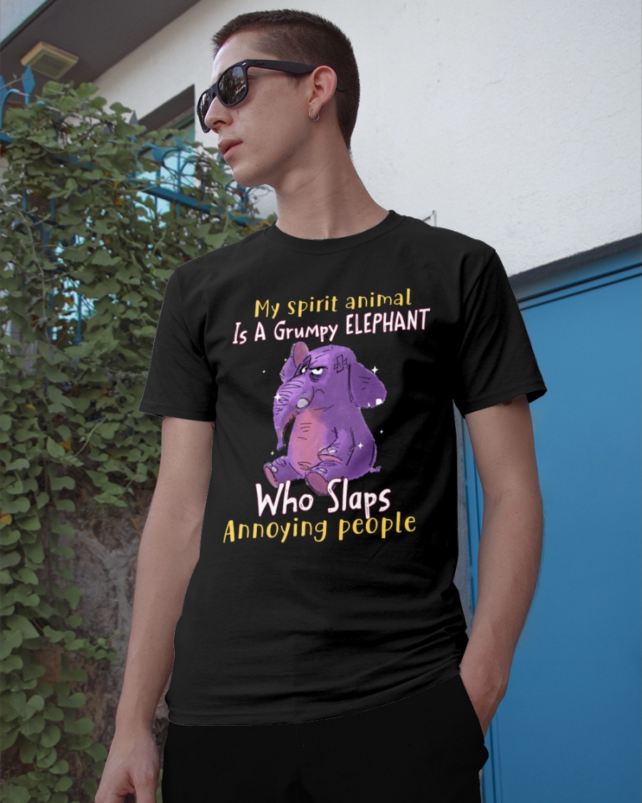 My Spirit Animal Is A Grumpy Elephant Who Slaps Annoying People Shirt2