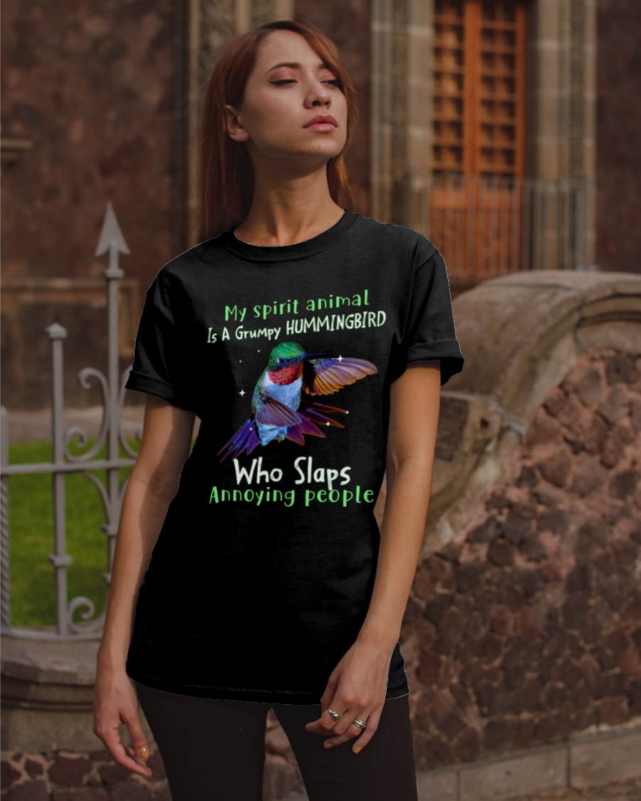 My Spirit Animal Is A Grumpy Hummingbird Who Slaps Annoying People Shirt1