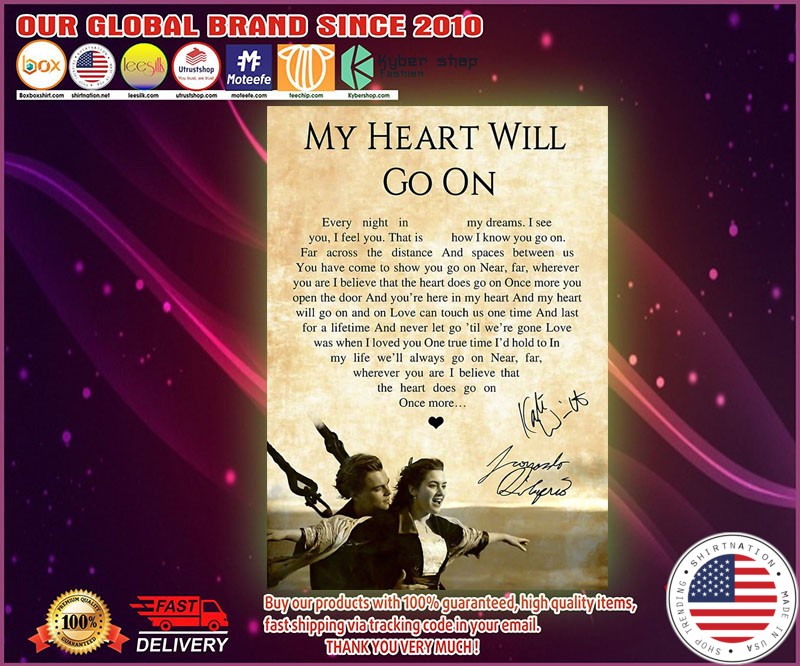My heart will go on lyric poster