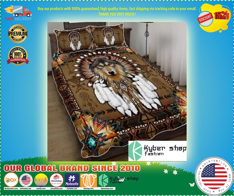 Native american wolf spirit bedding set 3 1