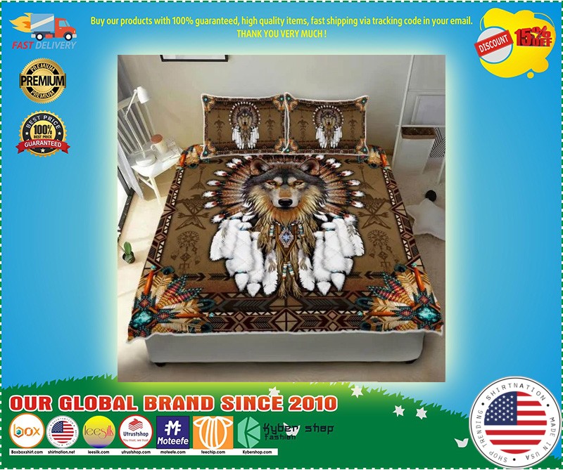 Native american wolf spirit bedding set 4