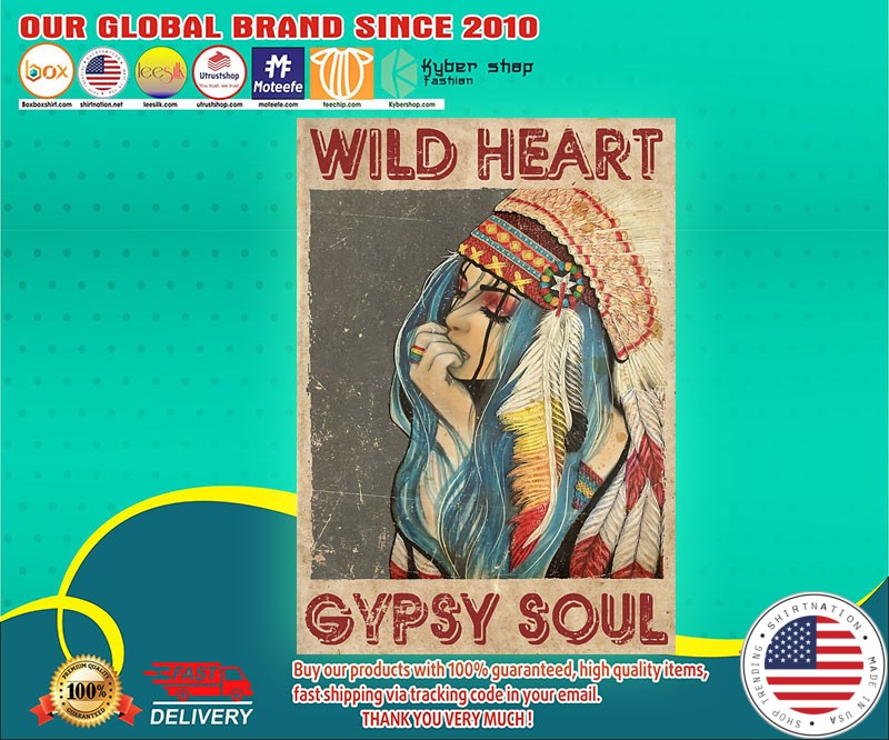 Native girl Wild heart gypsy soul poster