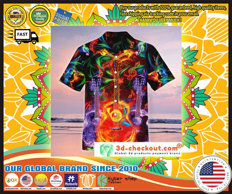 Neon Guitar Hawaiian shirt 4