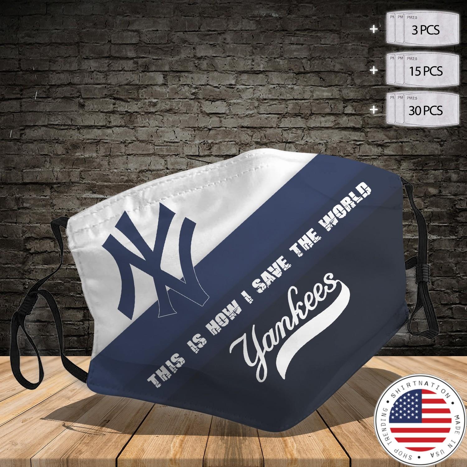 New York Yankees this is how i save the world cloth fabric face mask