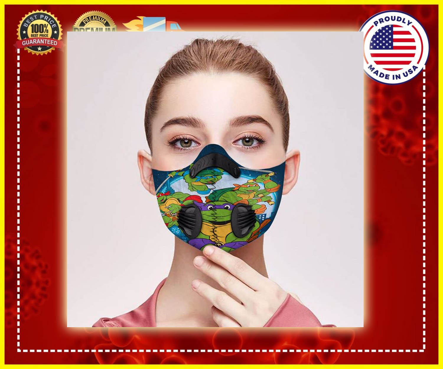 Ninja turtle filter face mask