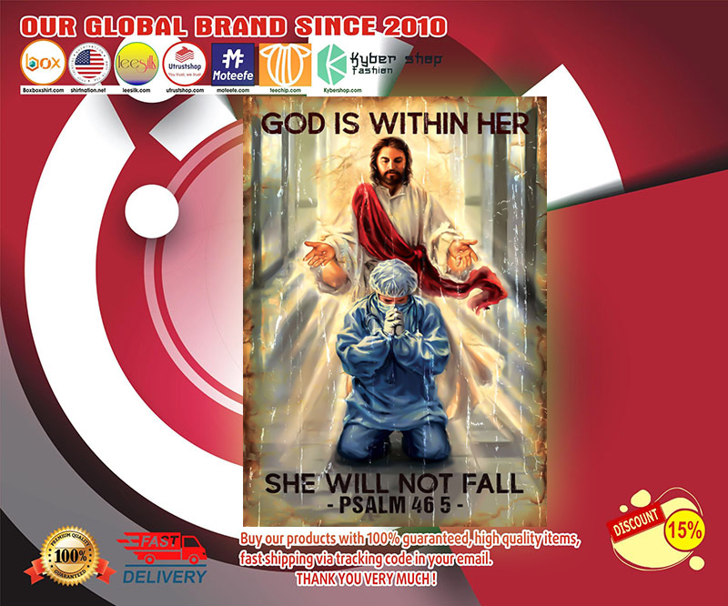 Nurse God is within her she will not fall poster