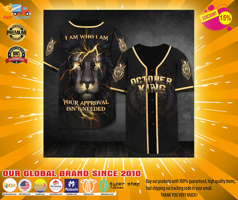 October lion king I am who I am Baseball Jersey2
