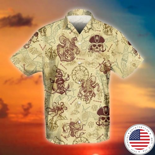Octopus pirate hawaiian shirt