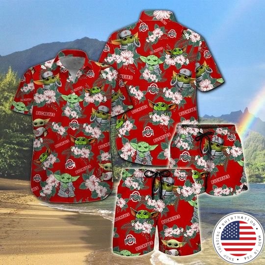 Ohio State Buckeyes And Yoda Hawaiian And Beach Short 5