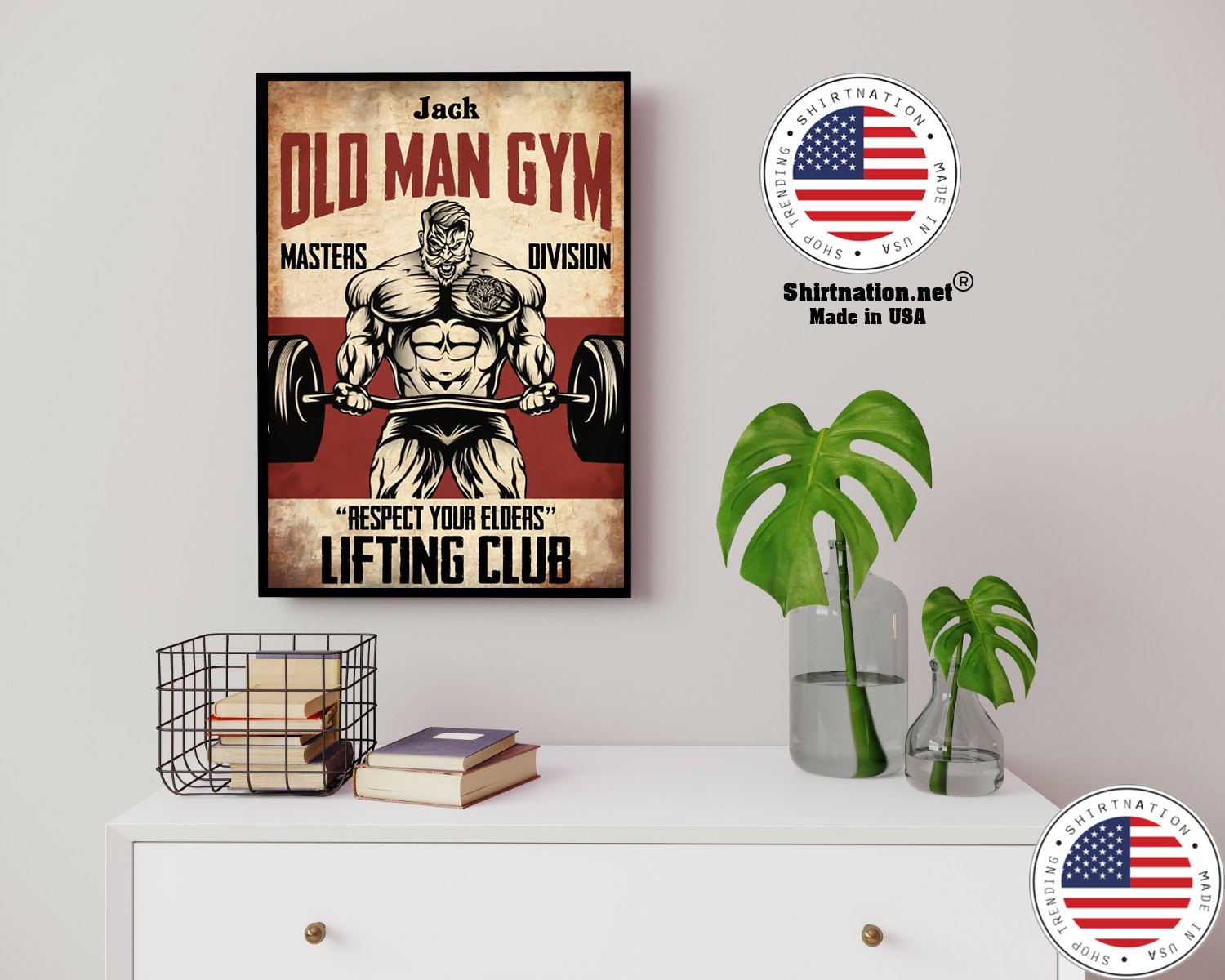 Old man gym masters division respect your elders lifting club poster 14 1